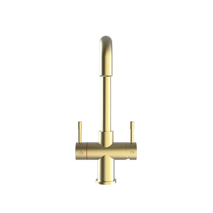 brushed brass hot water tap